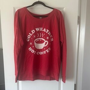 Red Cold Weather Hot Coffee Sweatshirt size 2XL